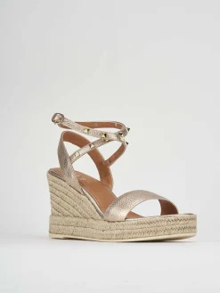 Sandalo zeppa 9 cm rosa pelle