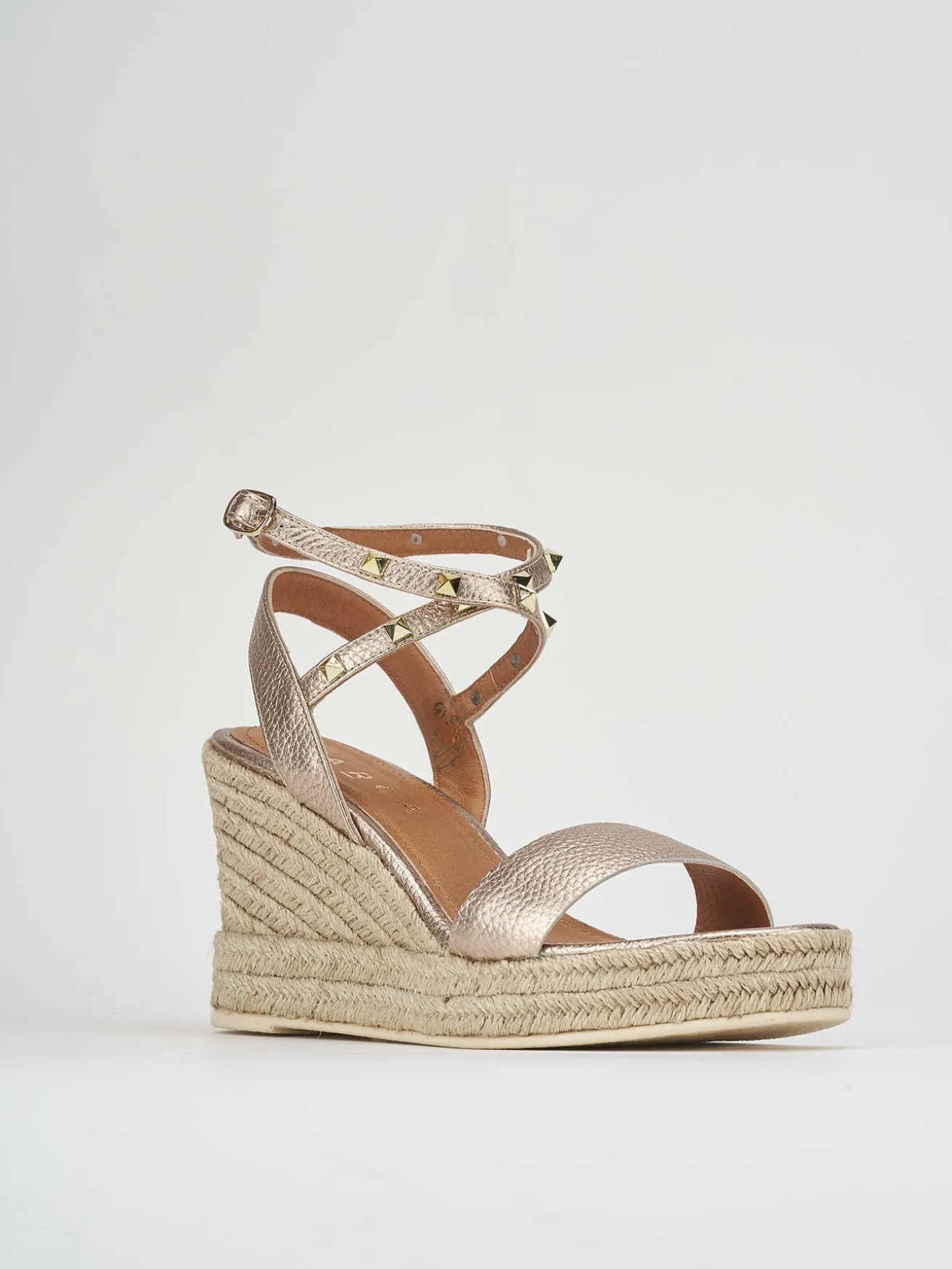 Sandalo zeppa 9 cm rosa pelle