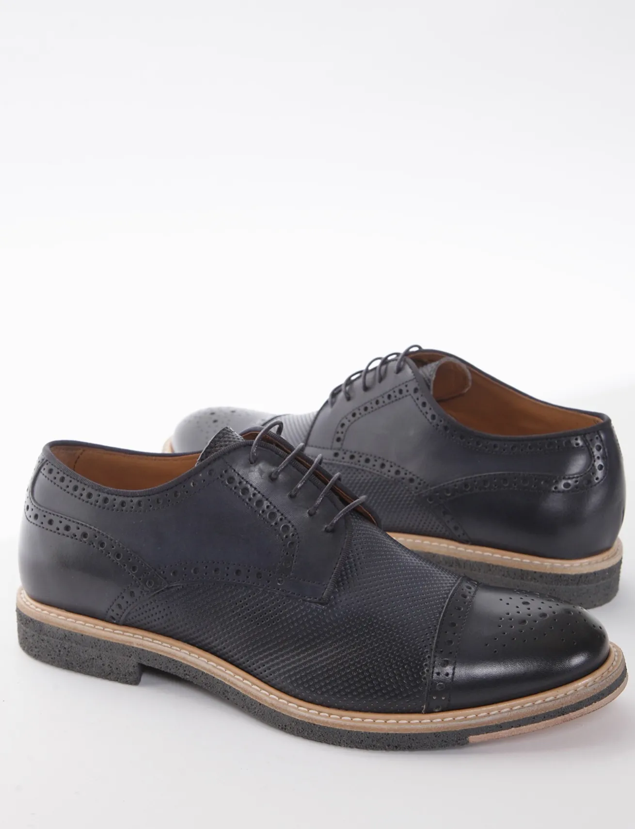 scarpa lacci tacco 2 cm blu