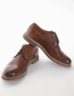 scarpa lacci tacco 2 cm cuoio