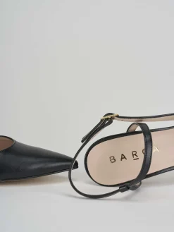 Slingback decolte' tacco 9 cm nero pelle