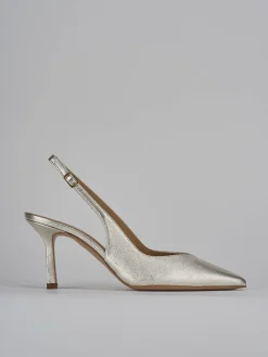 Slingback decolte tacco 7 cm oro laminato