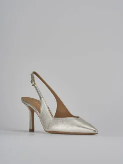 Slingback decolte tacco 7 cm oro laminato