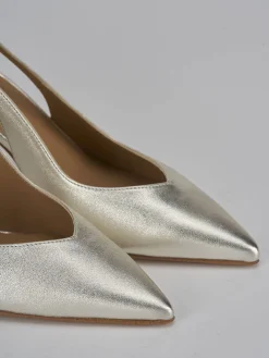 Slingback decolte tacco 7 cm oro laminato