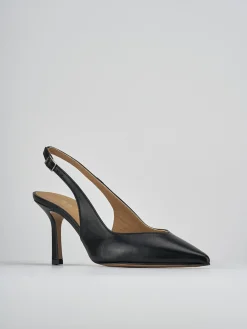 Slingback decolte tacco 7 cm nero pelle