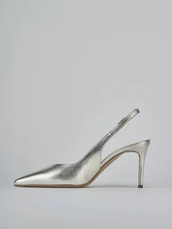 Slingback decolte tacco 7 cm oro laminato