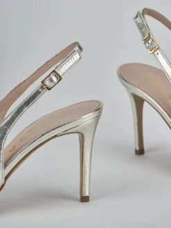 Slingback decolte tacco 7 cm oro laminato