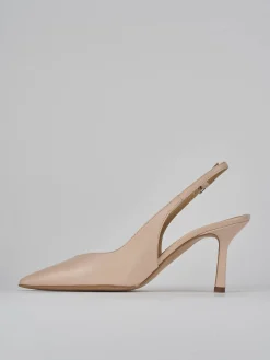 Slingback decolte tacco 7 cm rosa pelle