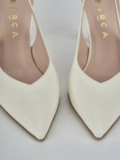 Slingback decolte tacco 7 cm bianco pelle