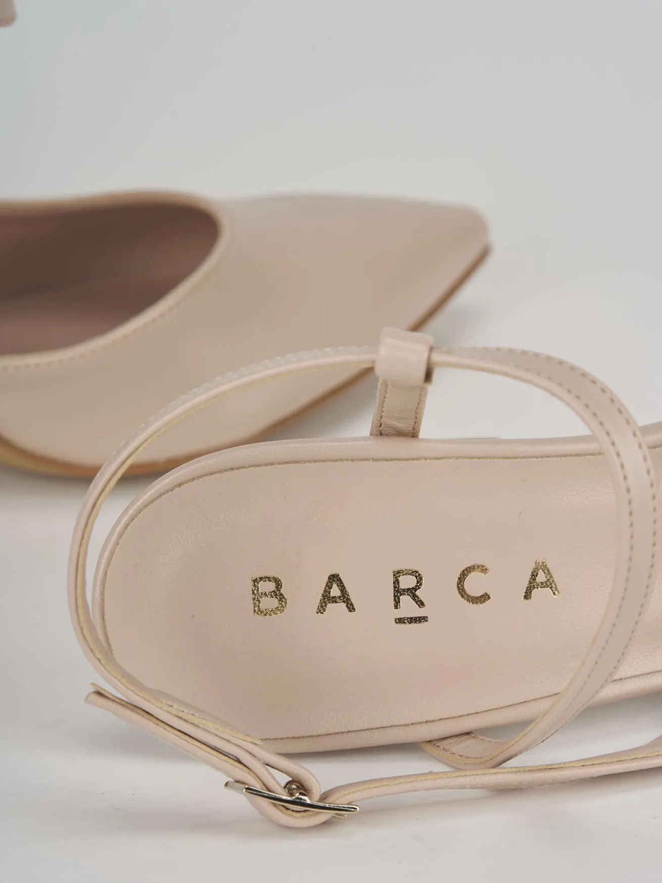 Slingback decolte' tacco 9 cm beige pelle