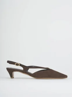 Slingback tacco 4cm camoscio testa