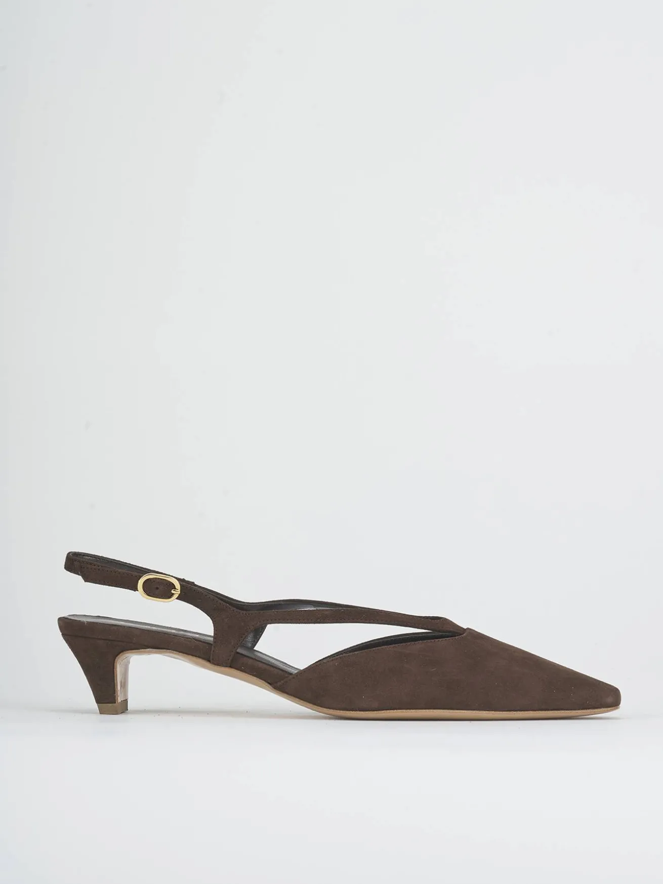 Slingback tacco 4cm camoscio testa