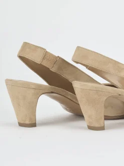 Slingback tacco 5cm camoscio marrone