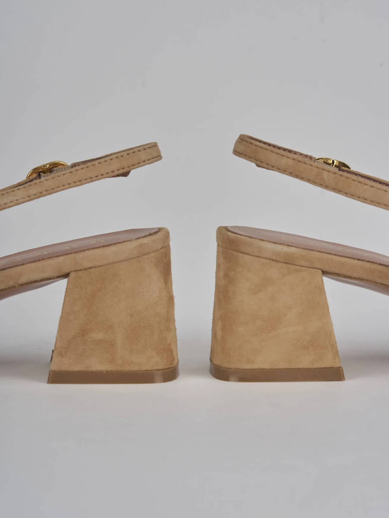 Slingback tacco 6cm camoscio beige