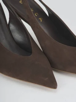 Slingback tacco 9cm camoscio testa