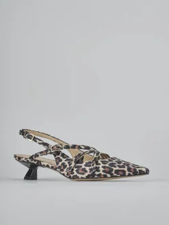 Slingback tacco 4cm cavallino multicolor