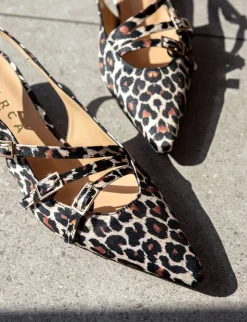 Slingback tacco 4cm cavallino multicolor