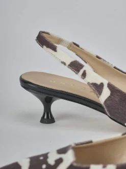 Slingback tacco 4cm cavallino bianco