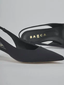 Slingback tacco 4cm licra nero