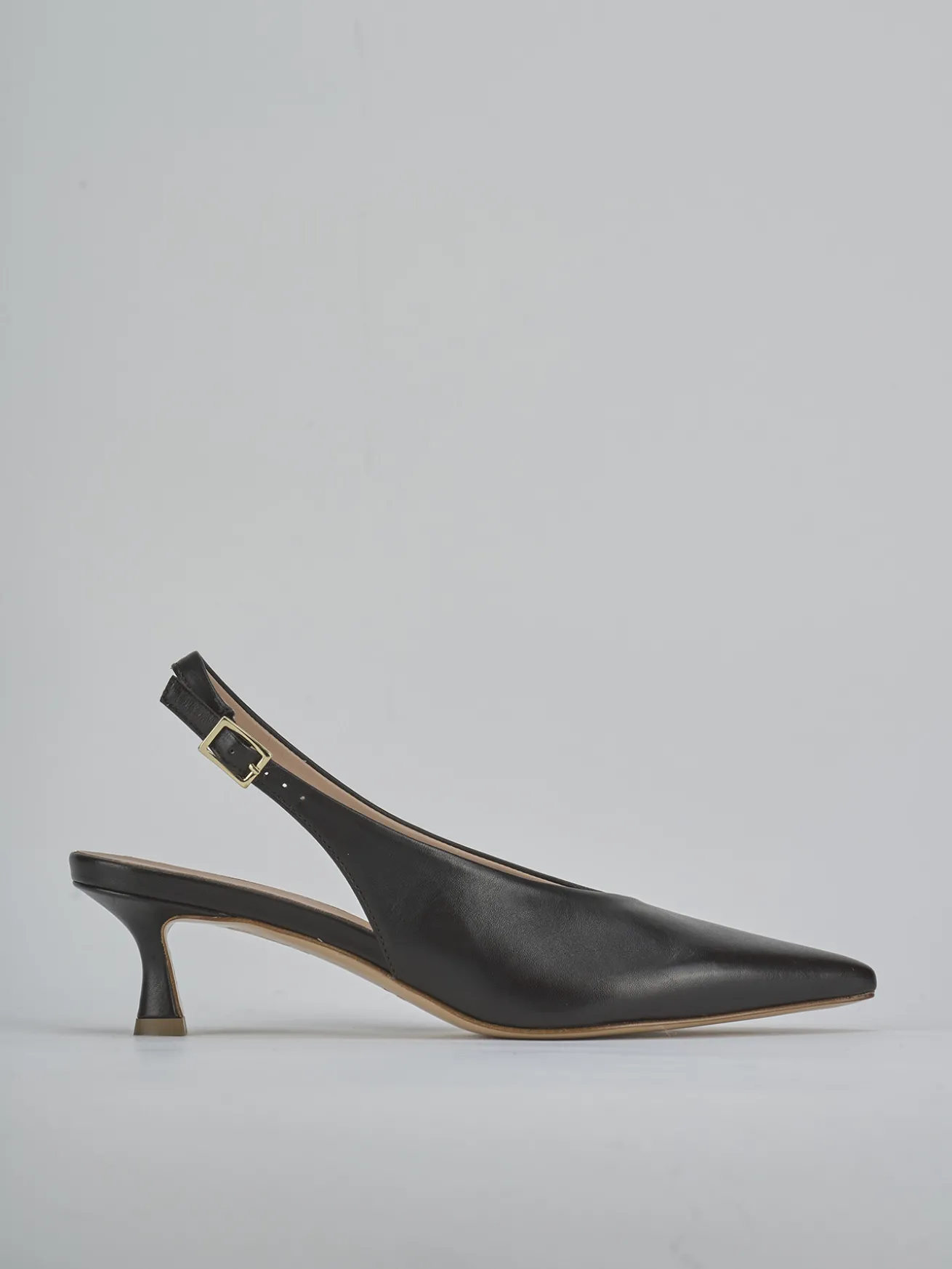 Slingback tacco 5cm pelle testa