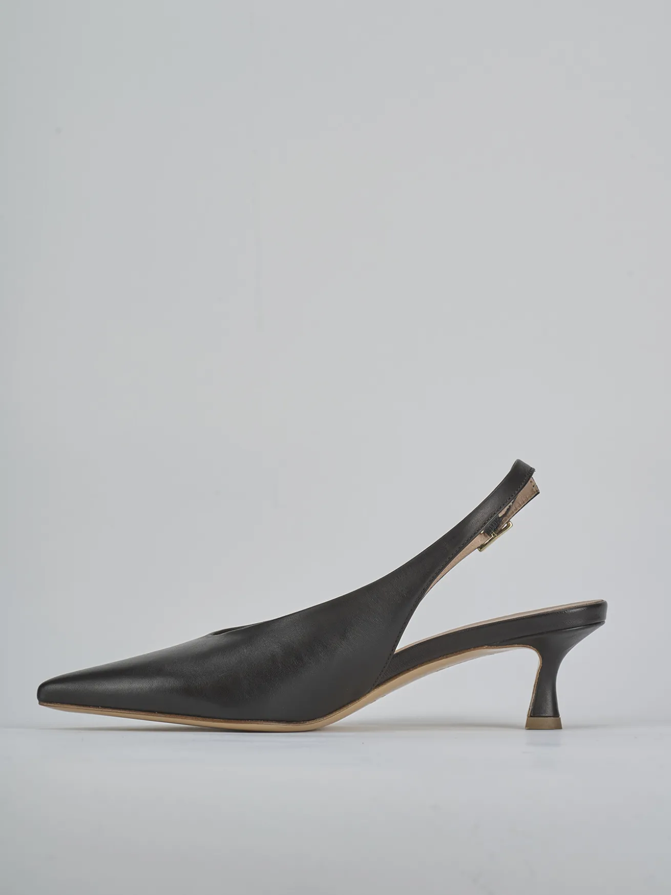 Slingback tacco 5cm pelle testa