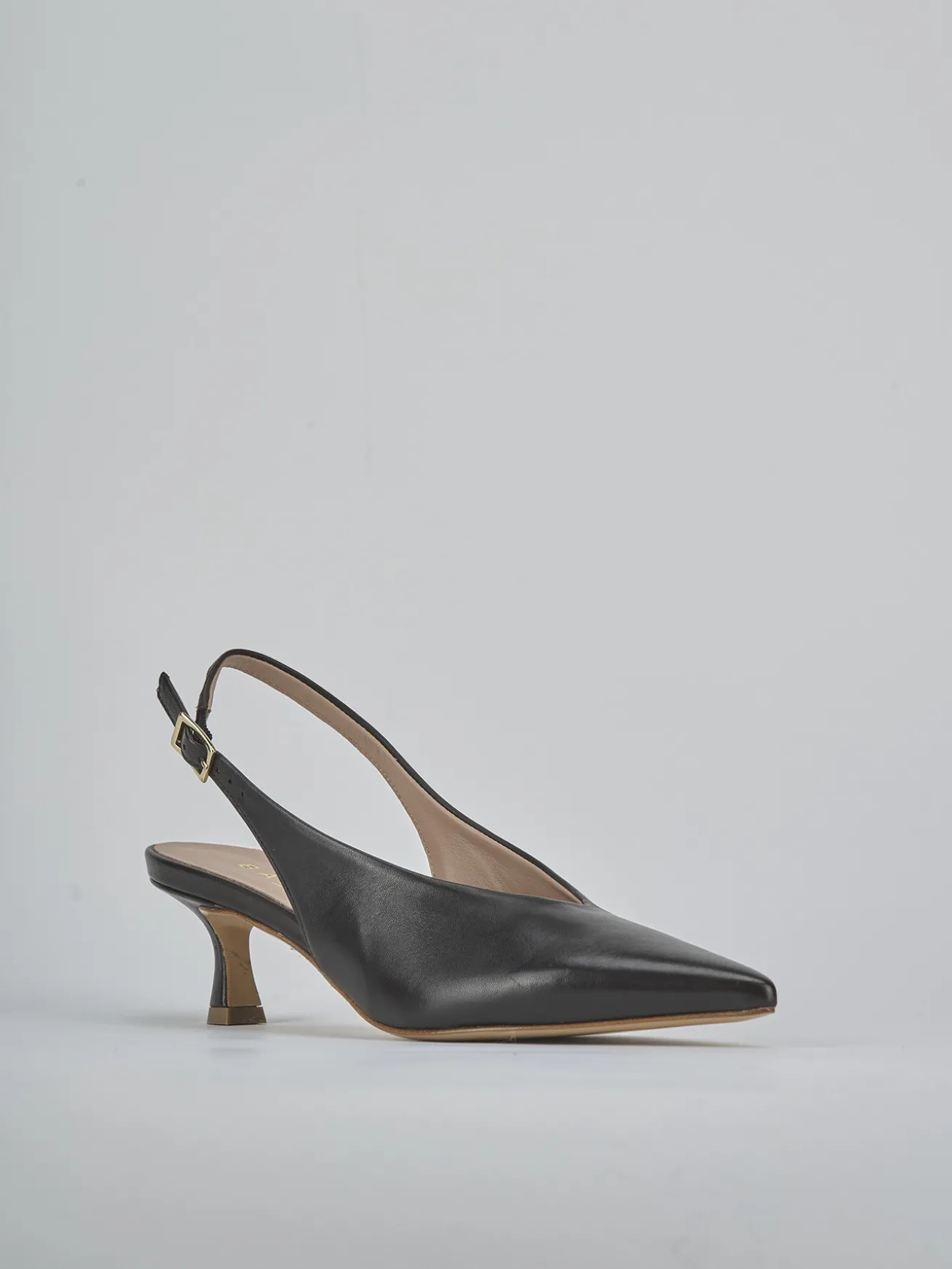 Slingback tacco 5cm pelle testa