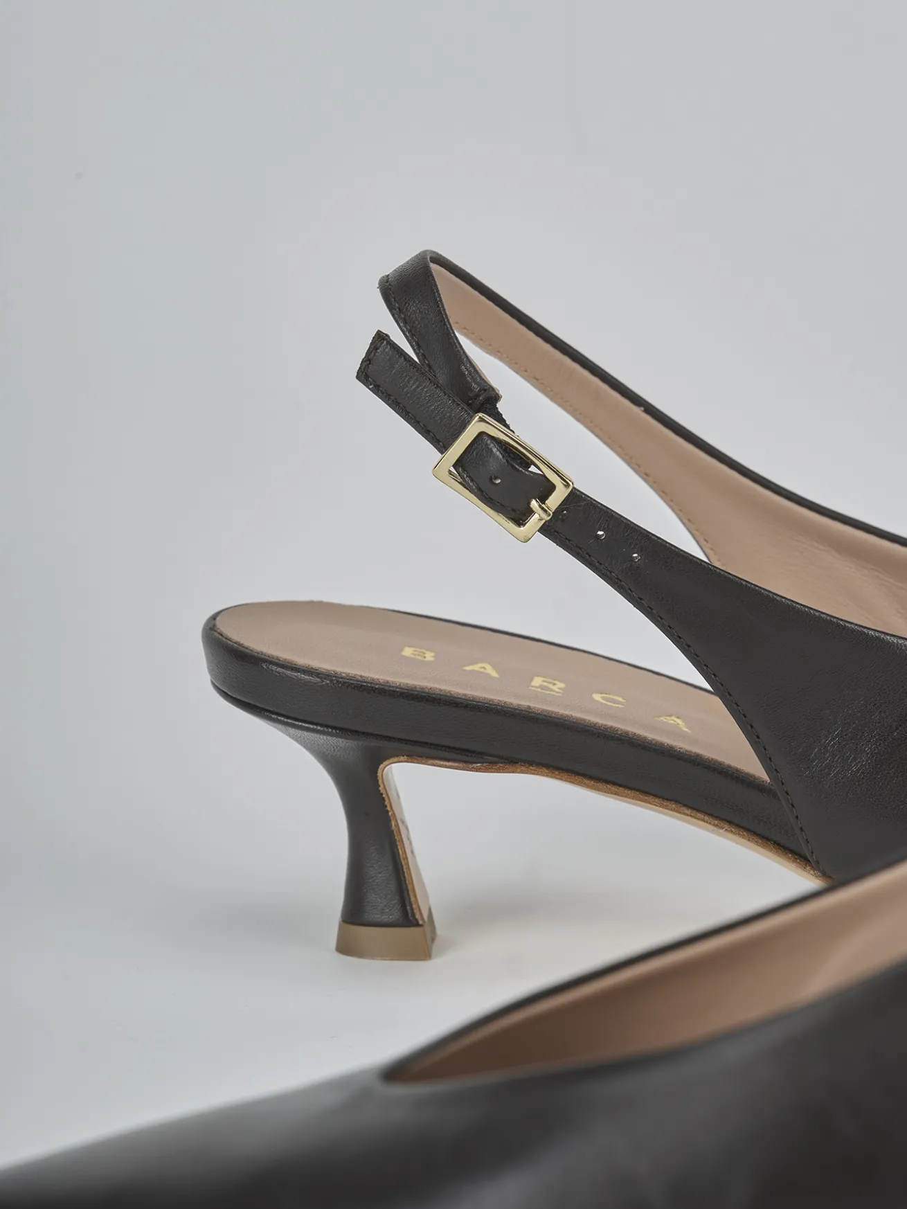 Slingback tacco 5cm pelle testa