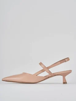 Slingback tacco 5cm pelle rosa