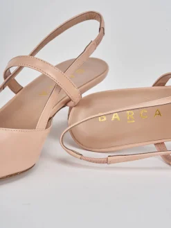 Slingback tacco 5cm pelle rosa