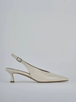Slingback tacco 5cm pelle beige