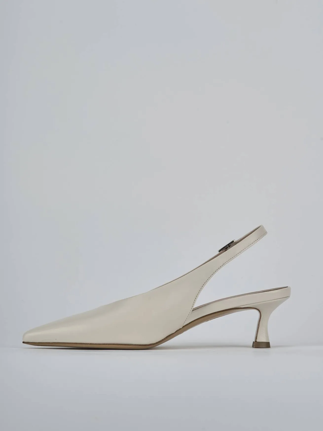 Slingback tacco 5cm pelle beige