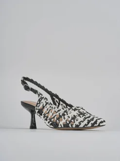 Slingback tacco 6cm pelle nero