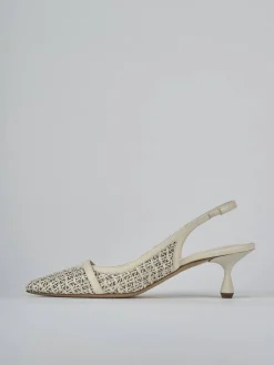 Slingback tacco 5cm pelle beige