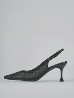 Slingback tacco 6cm pelle nero