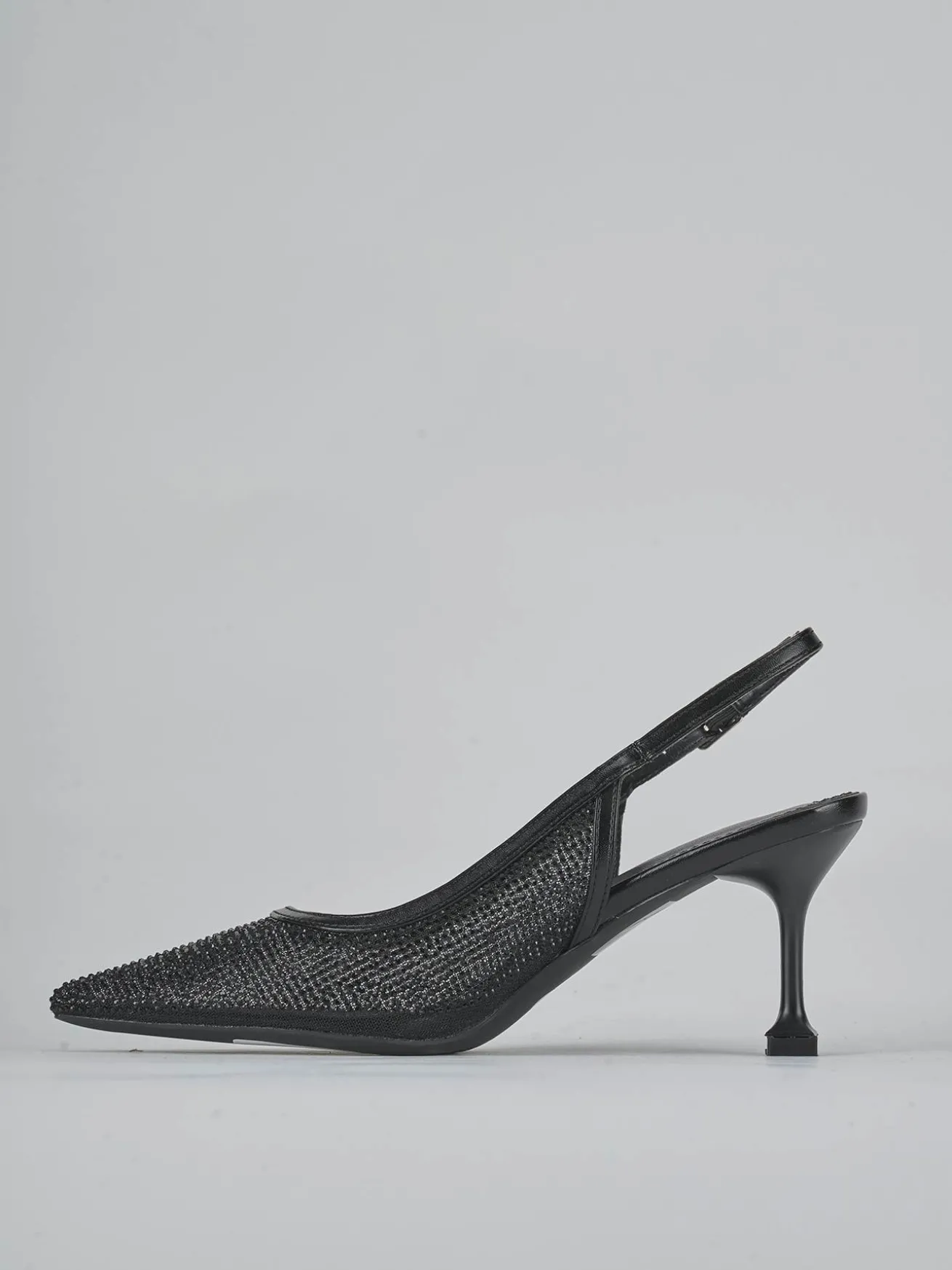 Slingback tacco 6cm pelle nero
