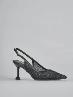 Slingback tacco 6cm pelle nero