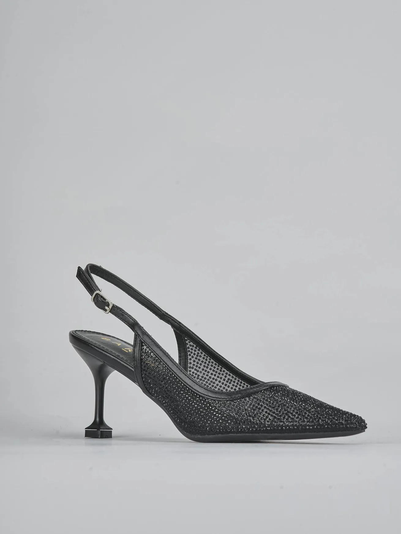 Slingback tacco 6cm pelle nero