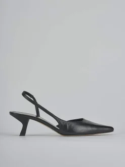 Slingback tacco 5cm pelle nero