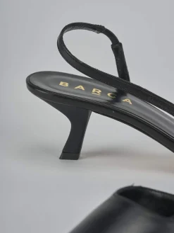 Slingback tacco 5cm pelle nero