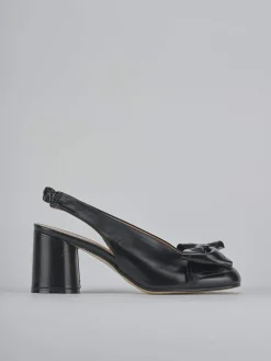 Slingback tacco 8cm pelle nero