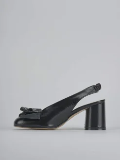 Slingback tacco 8cm pelle nero