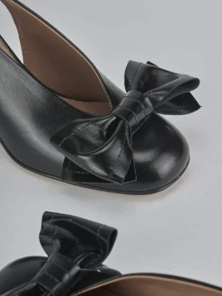 Slingback tacco 8cm pelle nero