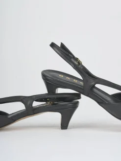 Slingback tacco 4cm pelle nero