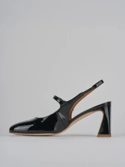Slingback tacco 7cm pelle nero