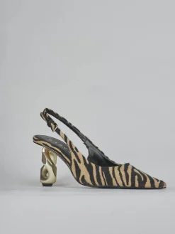 Slingback tacco 6cm pelle multicolor