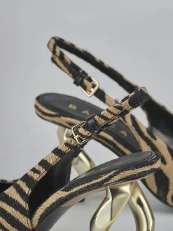 Slingback tacco 6cm pelle multicolor