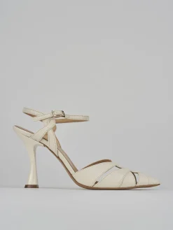 Slingback tacco 9cm pelle bianco