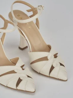 Slingback tacco 9cm pelle bianco