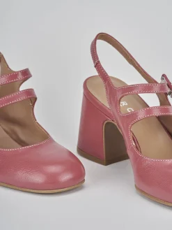 Slingback tacco 5cm pelle bordo'