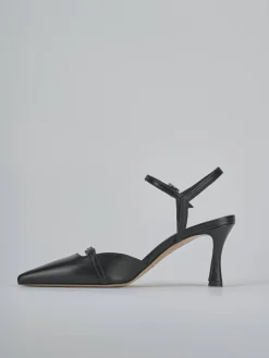 Slingback tacco 8cm pelle nero
